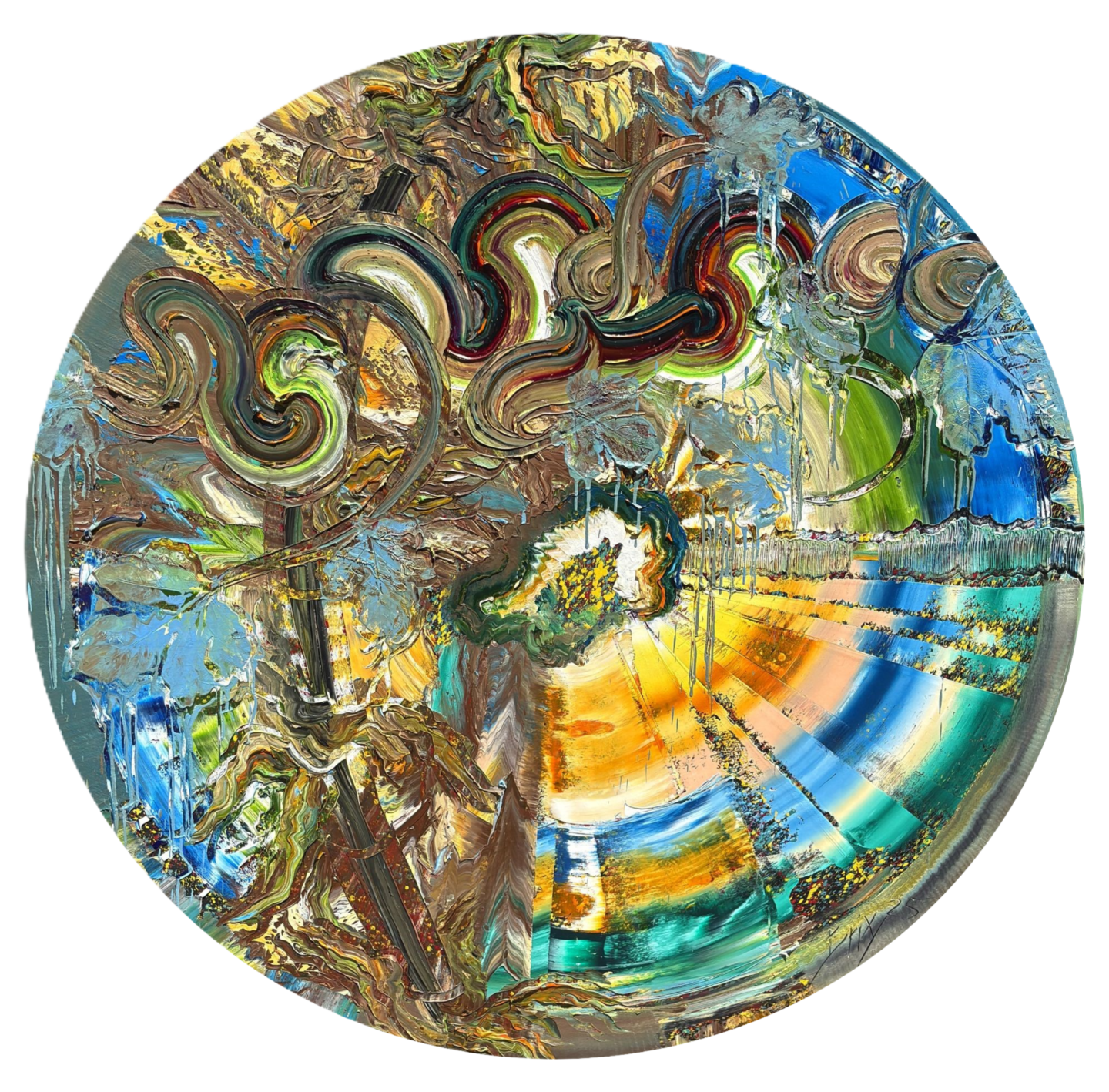 Wanderlust, 2025, Öl auf Nessel, D 160 cm