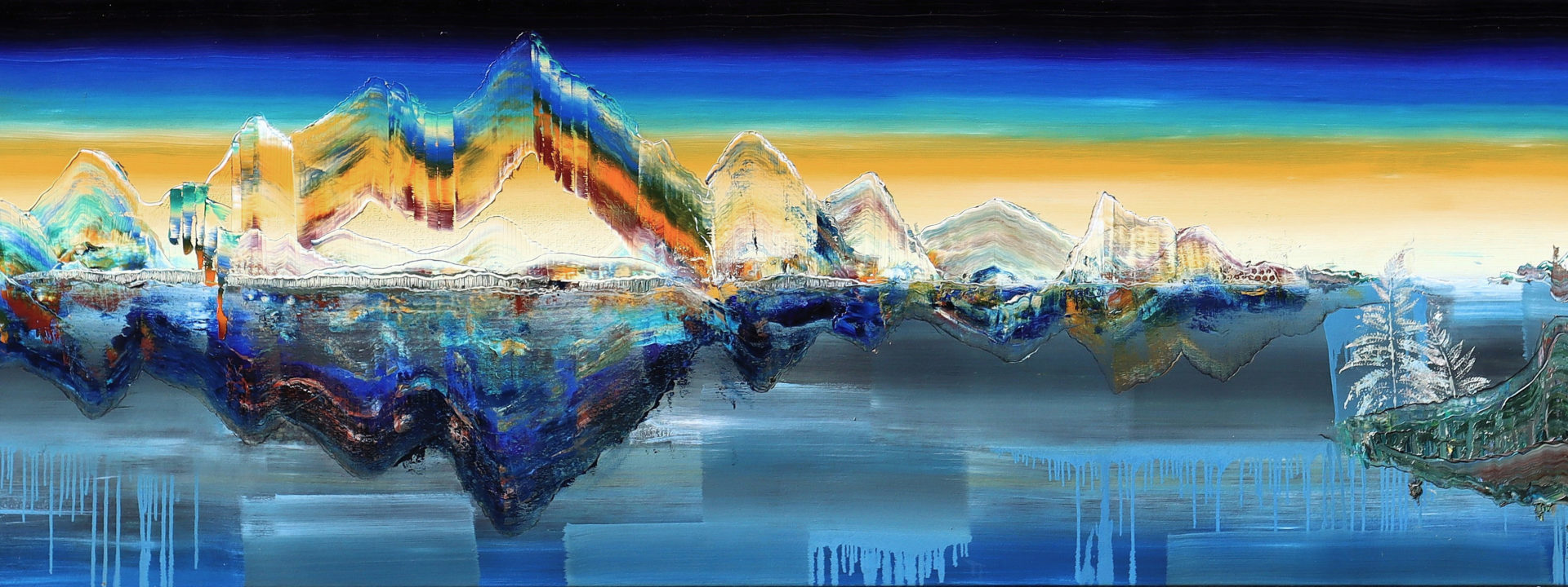 Wanderlust, 2025, Öl auf Nessel, 100 x 450 cm