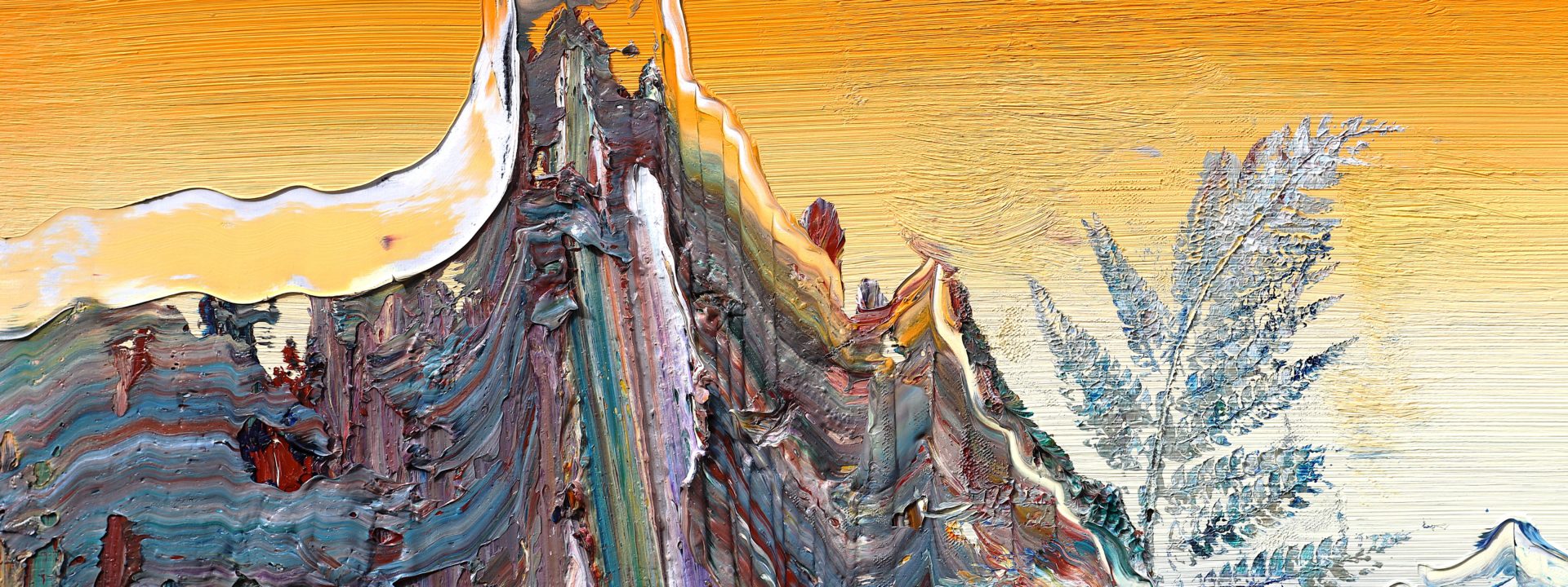 Detail: Wanderlust, 2025, Öl auf Nessel, 100 x 450 cm