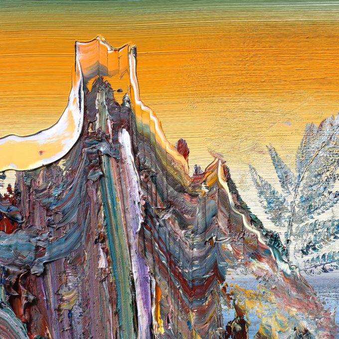 Detail: Wanderlust, 2025, Öl auf Nessel, 100 x 450 cm