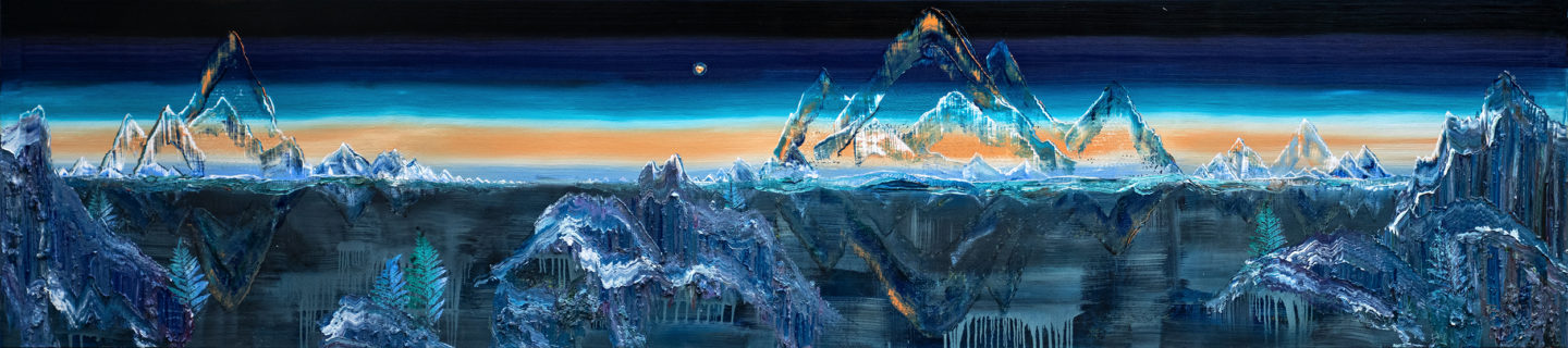 Wanderlust, 2025, Öl auf Nessel, 100 x 450 cm