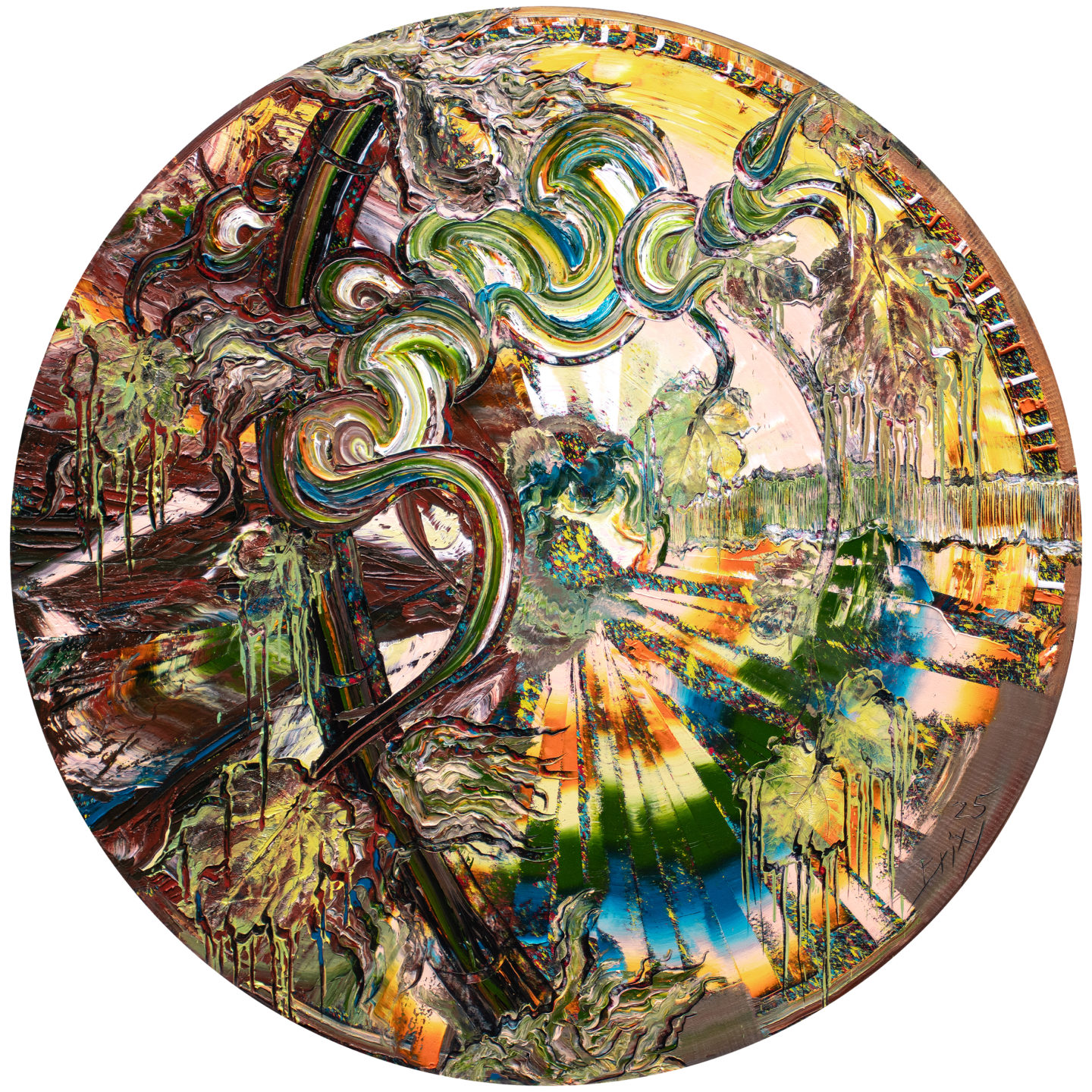 Wanderlust Bamboo Bubble, 2025, Öl auf Nessel, D 160 cm
