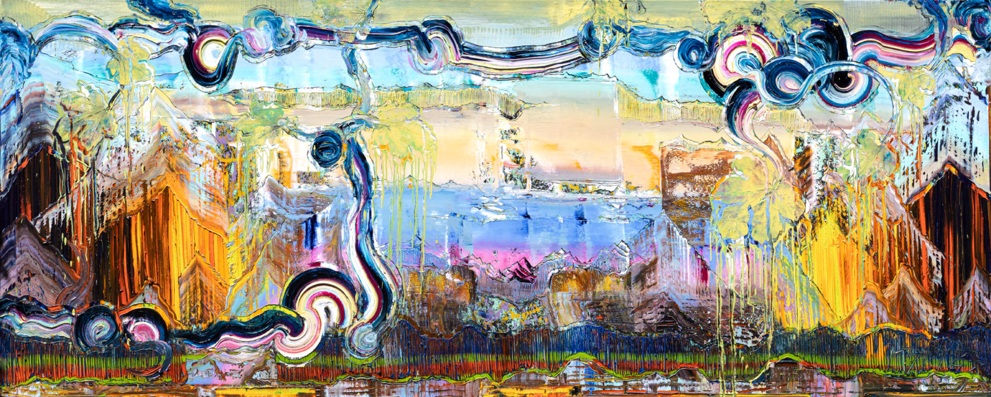 Journey, 2023, Öl auf Nessel, 120 x 300 cm